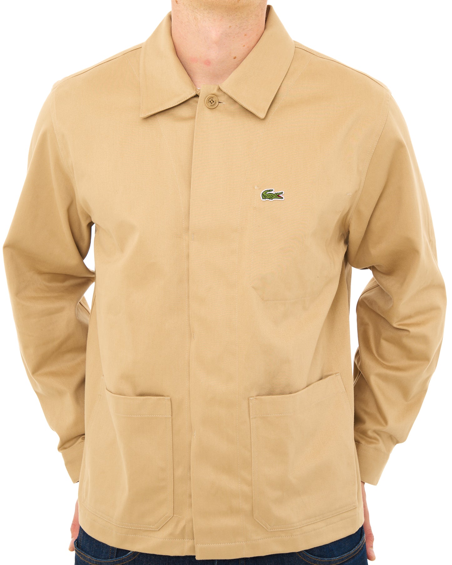 Lacoste Cotton Twill Overshirt Sand