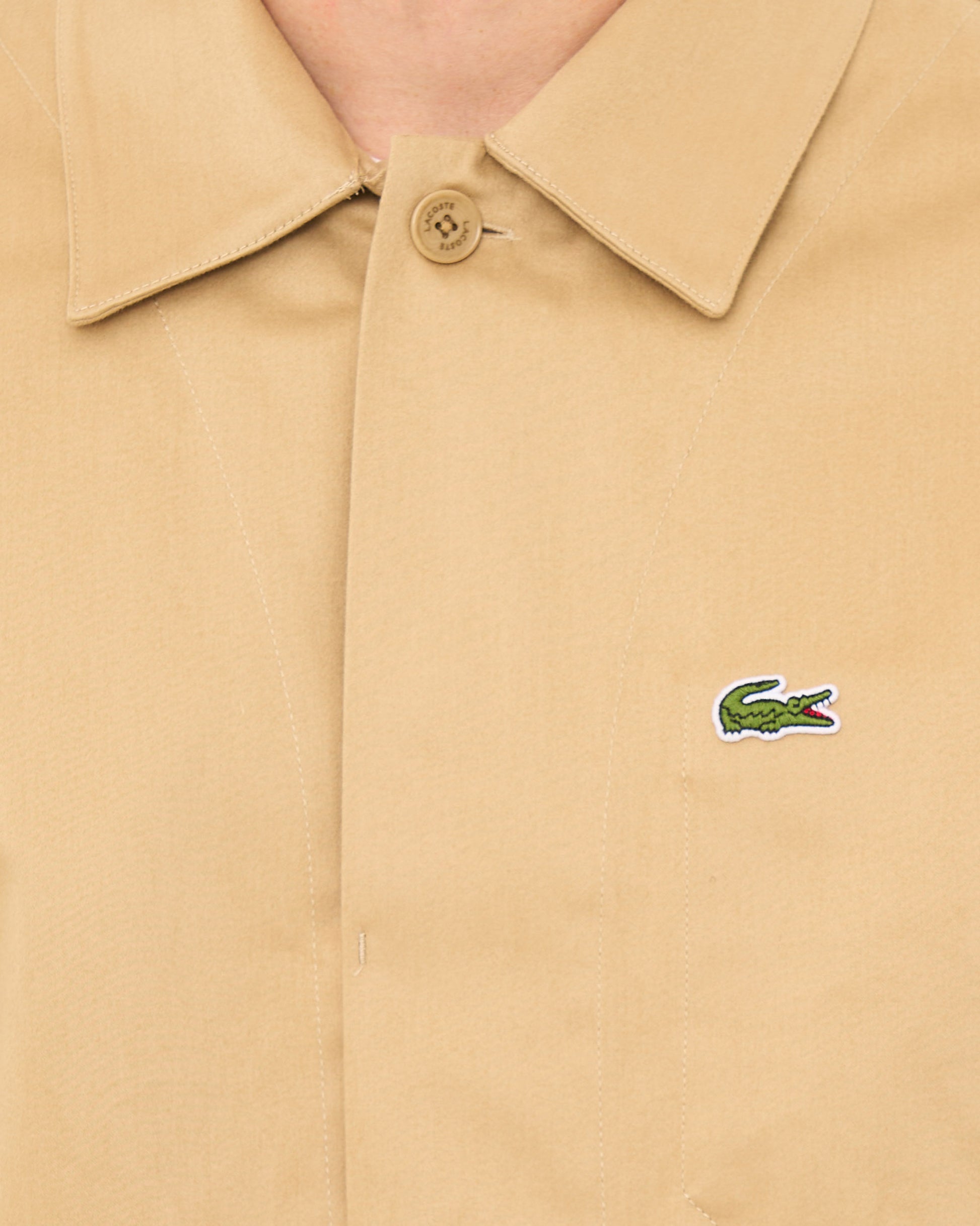 Lacoste Cotton Twill Overshirt Sand