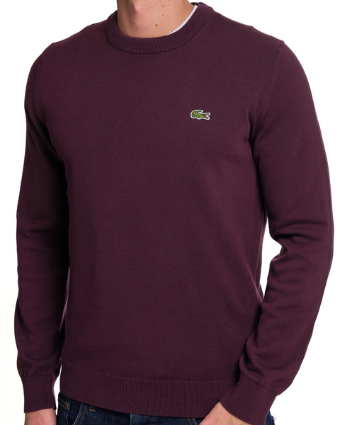Lacoste Crew Neck Knit Jumper Chestnut Brown