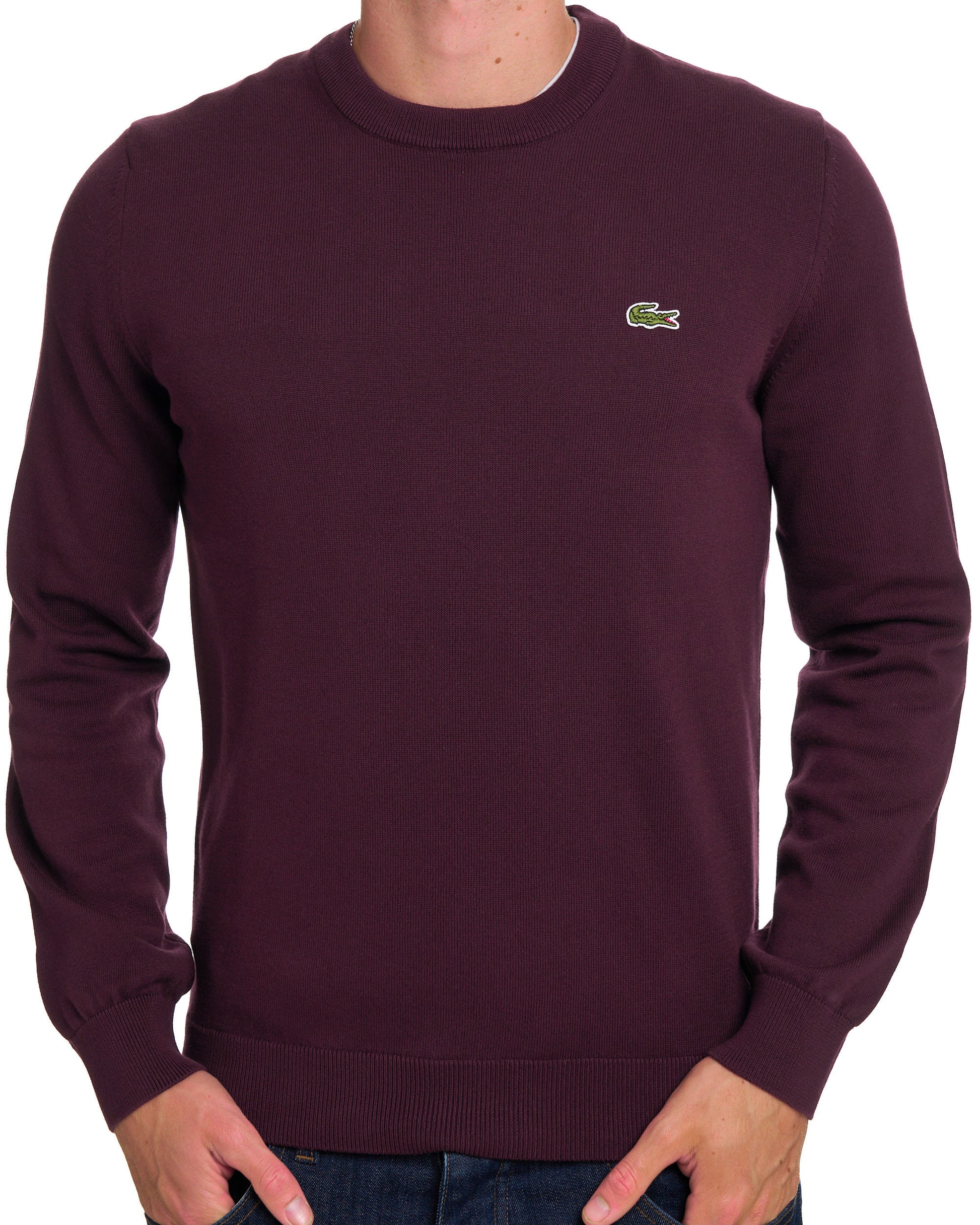 Lacoste Crew Neck Knit Jumper Chestnut Brown