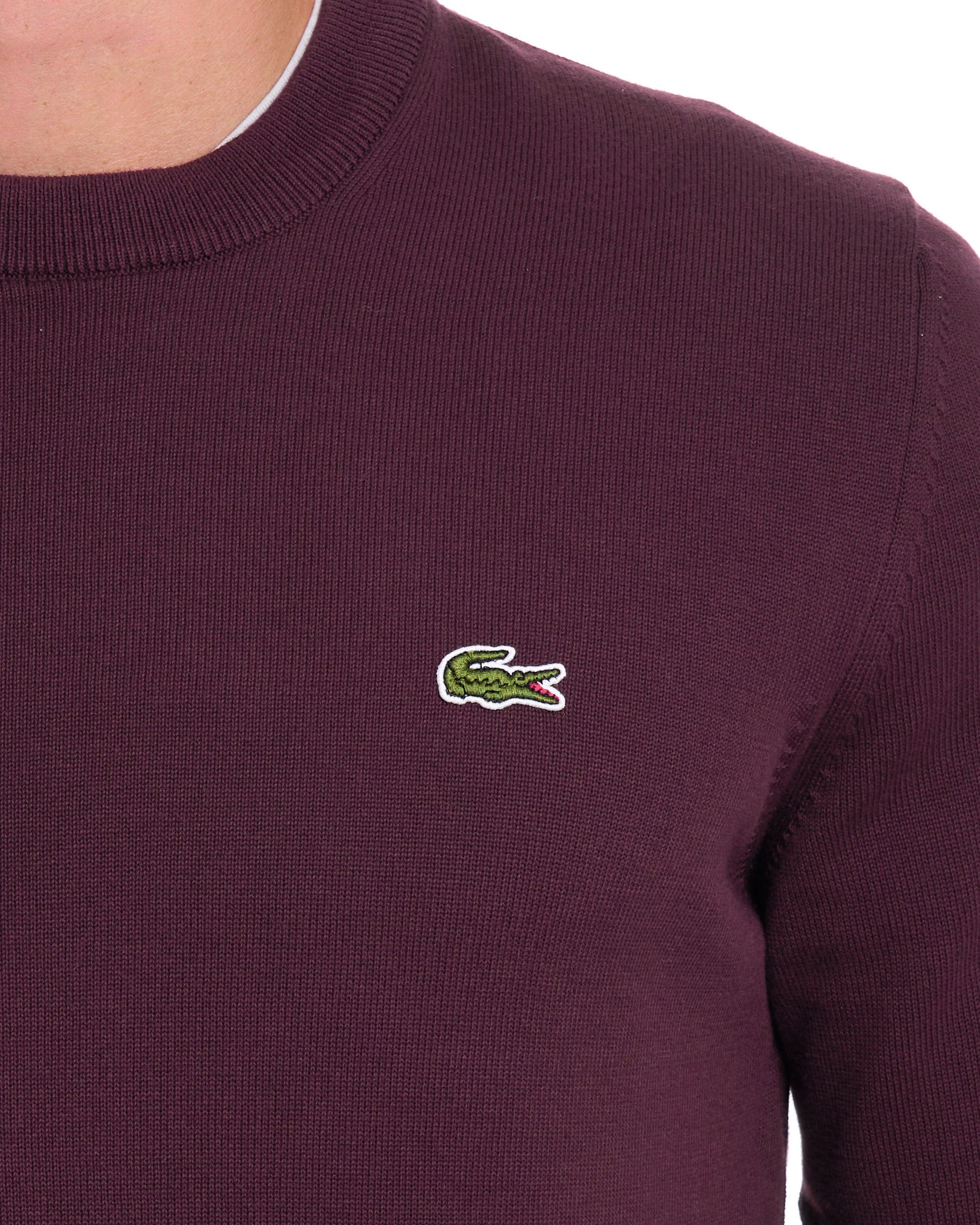 Lacoste Crew Neck Knit Jumper Chestnut Brown