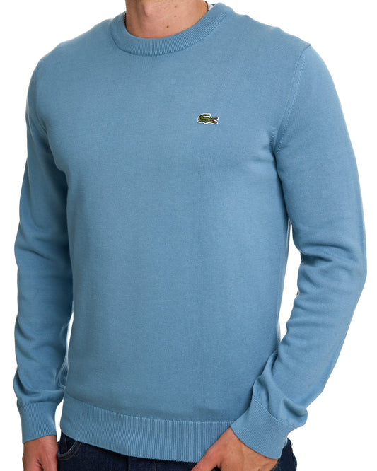 Lacoste Lacoste Crew Neck Knit Jumper Grayish Blue
