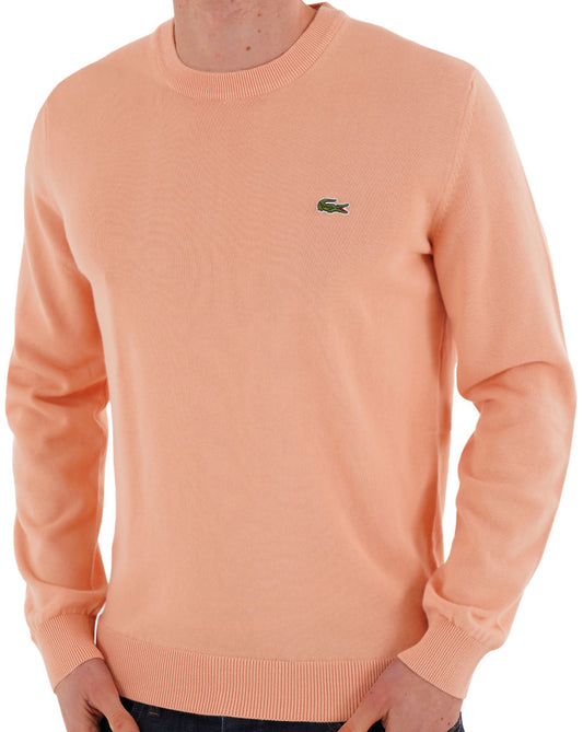 Lacoste Lacoste Crew Neck Knit Jumper Peach