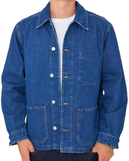 Lacoste Heavy Cotton Denim Overshirt Washed Deep Medium