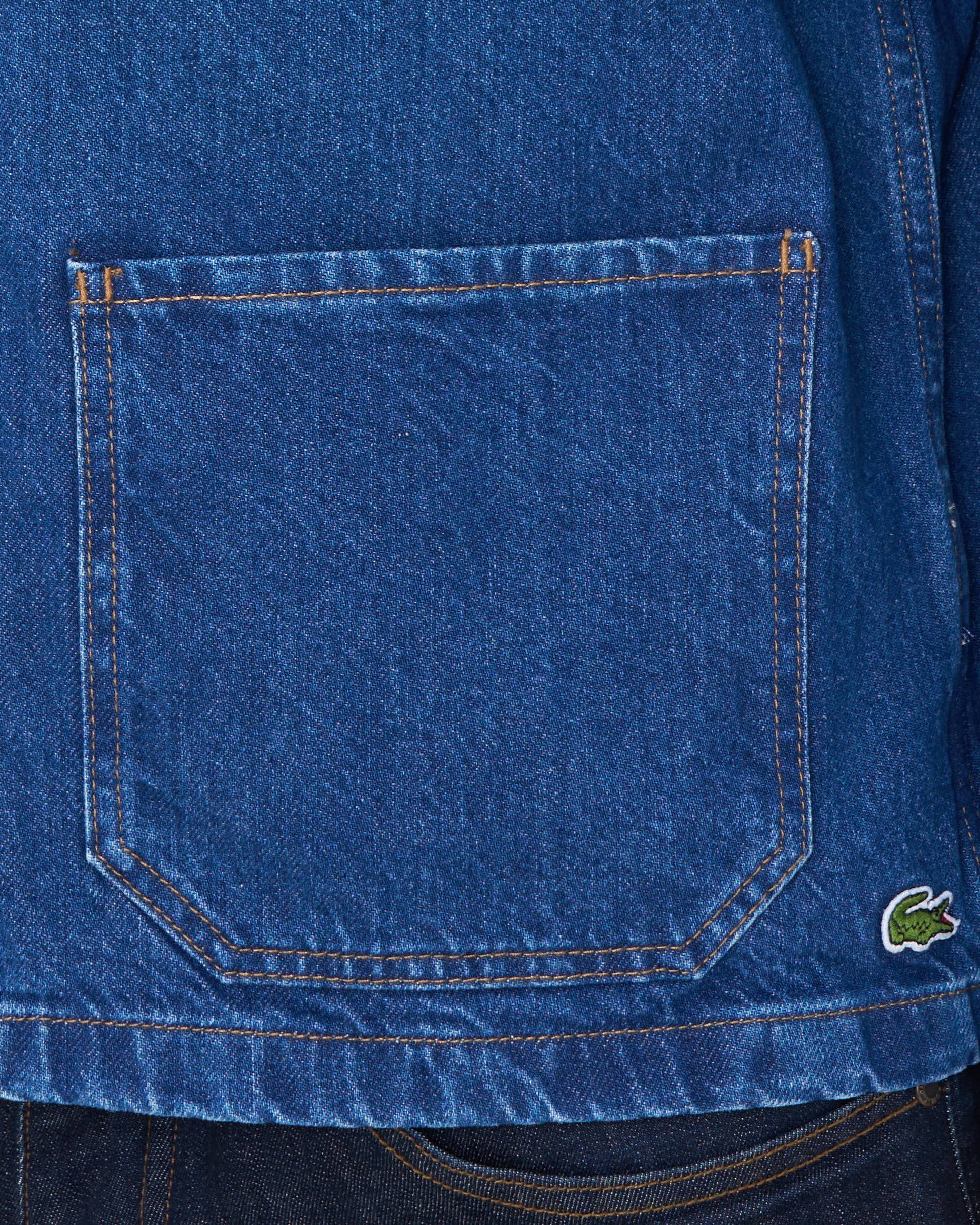 Lacoste Heavy Cotton Denim Overshirt Washed Deep Medium