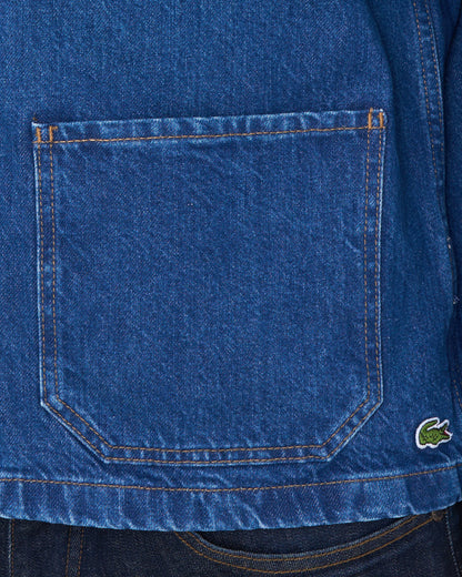 Lacoste Heavy Cotton Denim Overshirt Washed Deep Medium