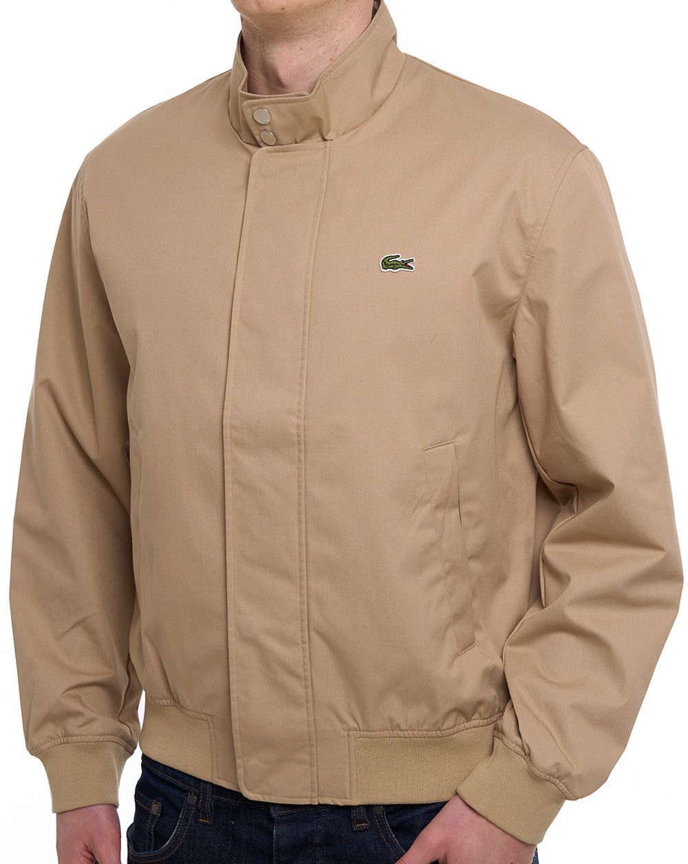 Lacoste Water-Repellent Twill Harrington Jacket Sand