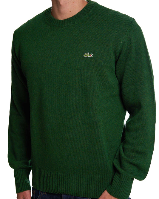 Lacoste Lacoste Knitted Wool Jumper Dark Green