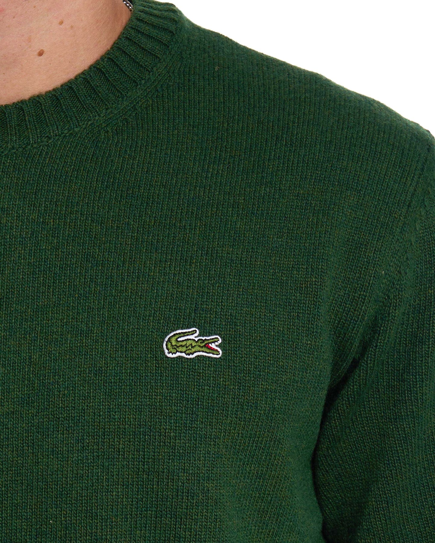 Lacoste Knitted Wool Jumper Dark Green