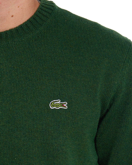 Lacoste Lacoste Knitted Wool Jumper Dark Green