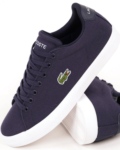 Lacoste Lerond Set Canvas Trainers Navy/White