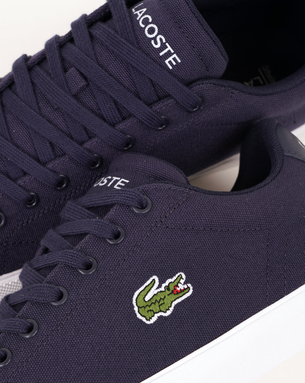 Lacoste Lerond Set Canvas Trainers Navy/White