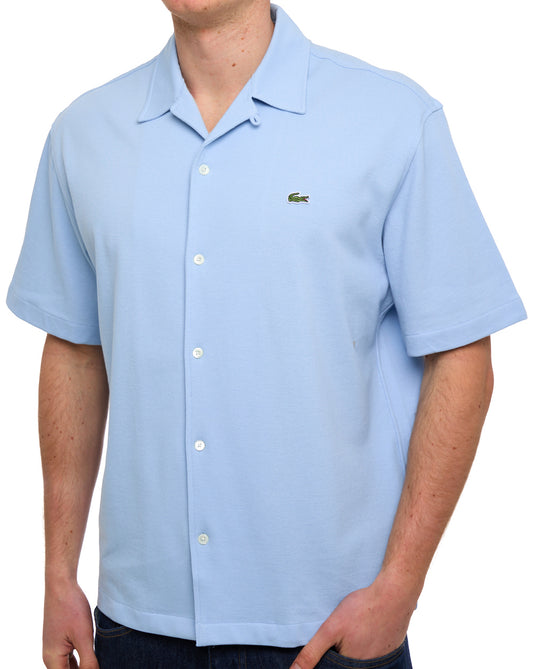 Lacoste Lacoste Pique Cotton Short Sleeve Shirt Chambray Blue