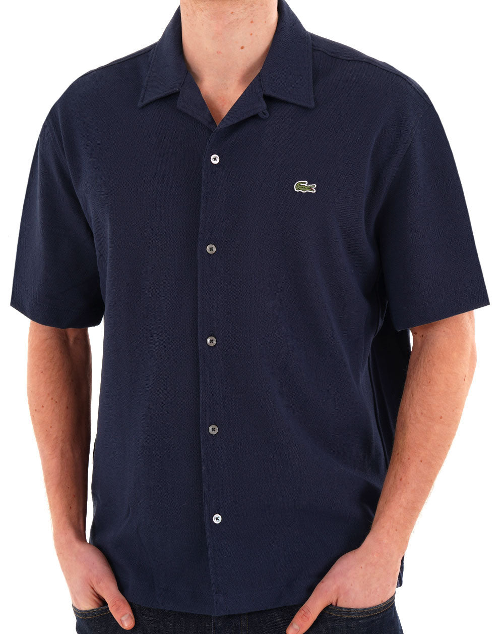 Lacoste Revere Collars Pique Shirt Navy