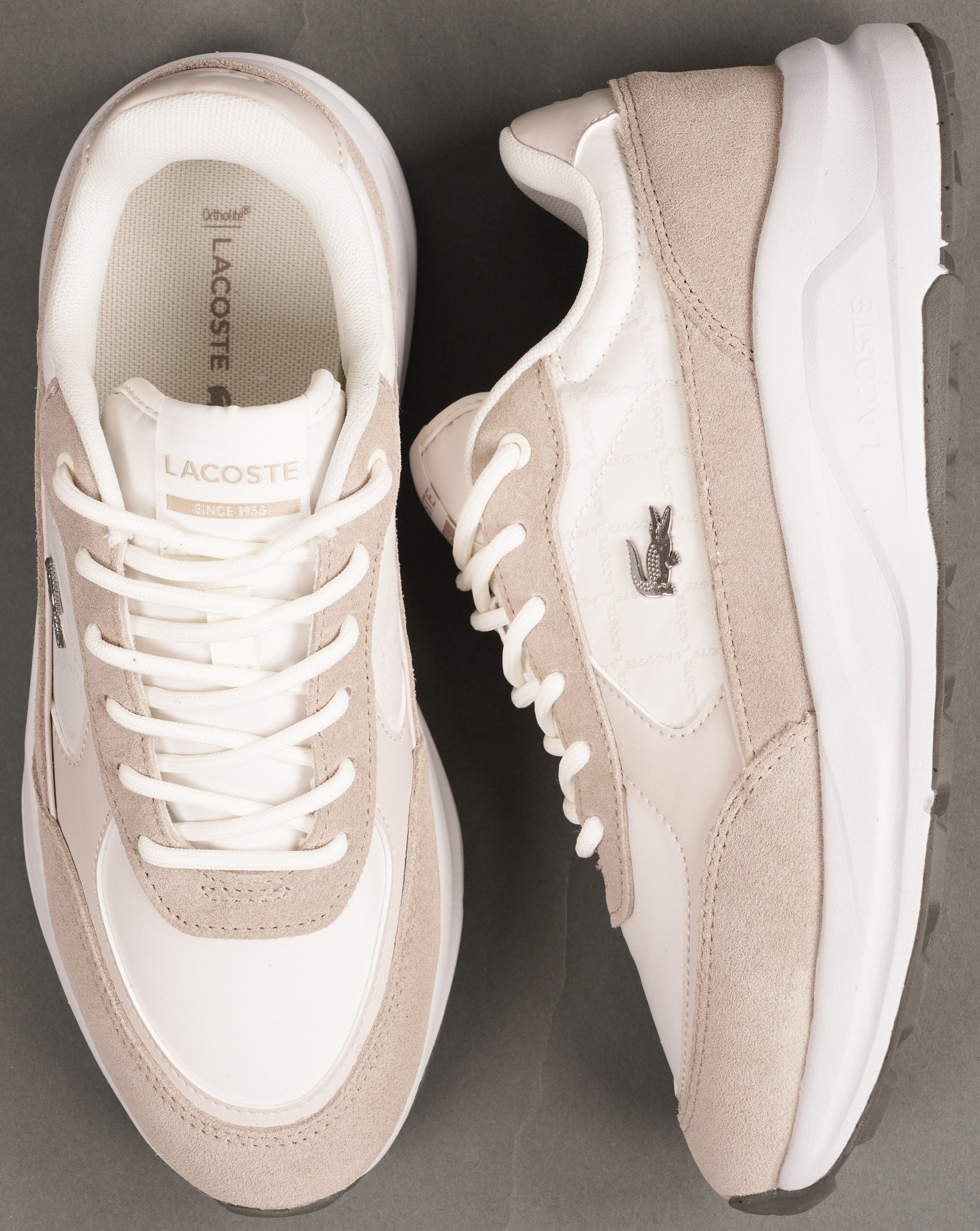 Lacoste Run Set Trainers Natural/Off White