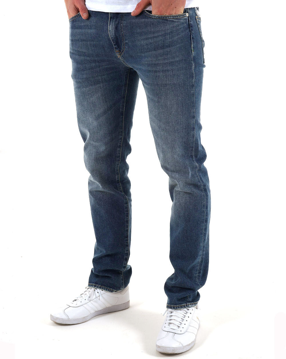 Lacoste Slim Fit Indigo Jeans Washed Deep Medium