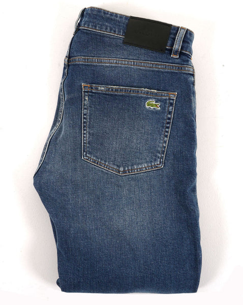 Lacoste Slim Fit Indigo Jeans Washed Deep Medium