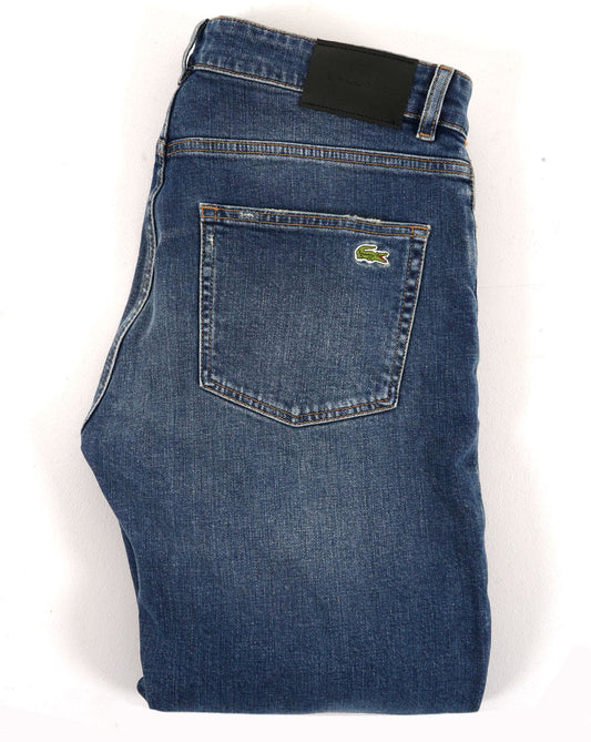 Lacoste Lacoste Slim Fit Indigo Jeans Washed Deep Medium