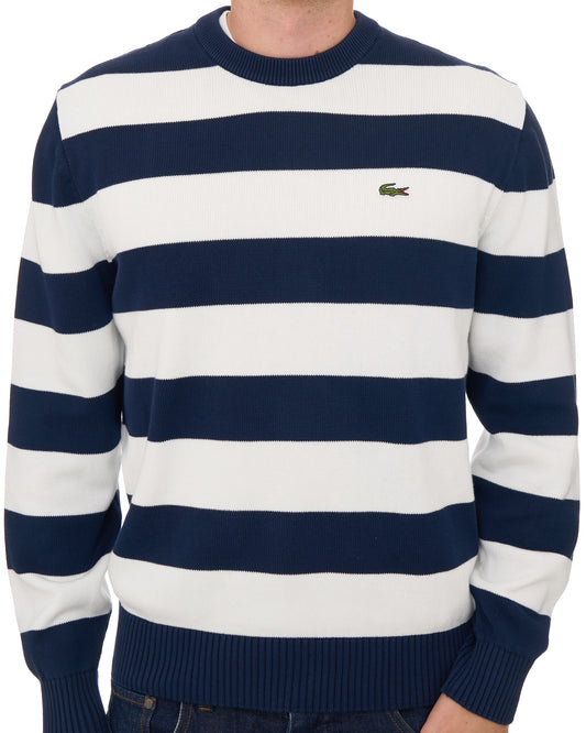 Lacoste Lacoste Striped Sailor Knit Navy/White