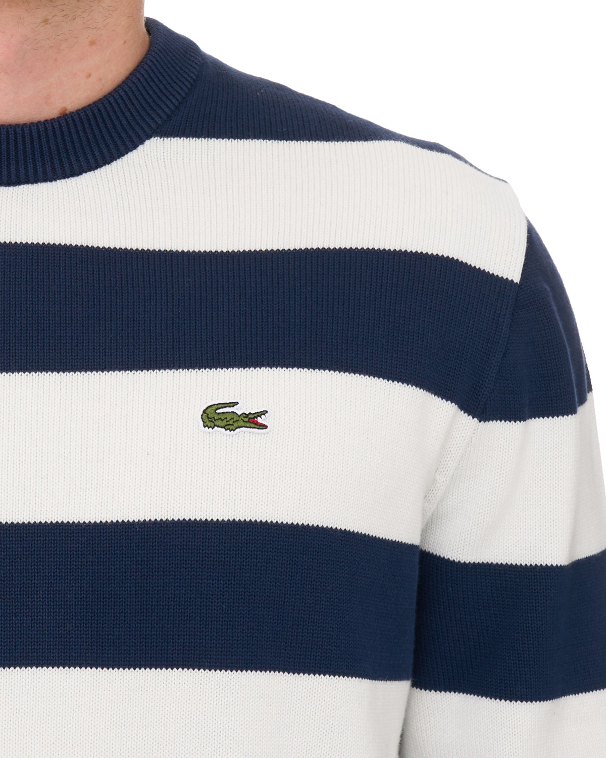 Lacoste Striped Sailor Knit Navy/White