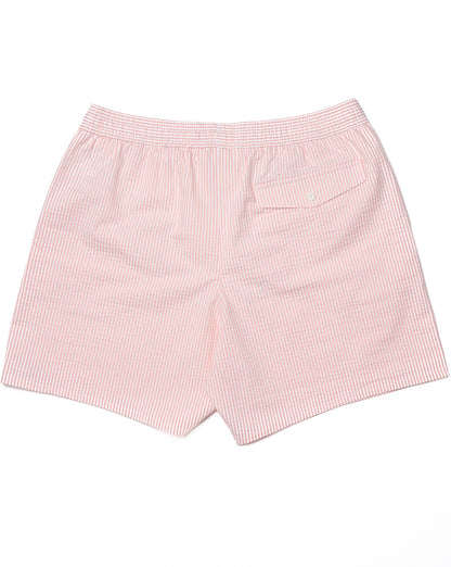 Lacoste Textured Striped Swim Shorts White/Peach