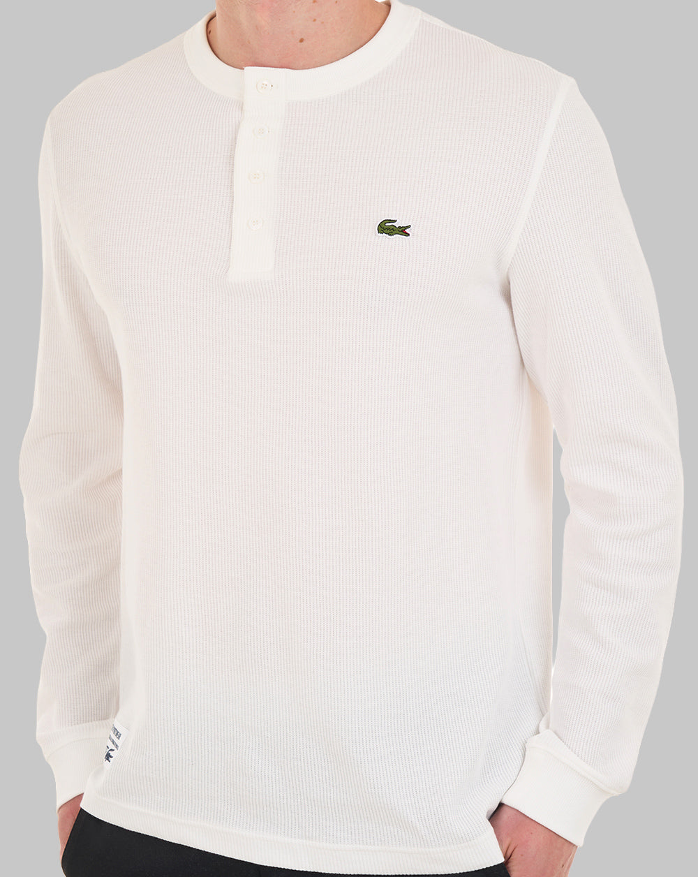 Lacoste Waffle Knit Henley T-shirt Flour