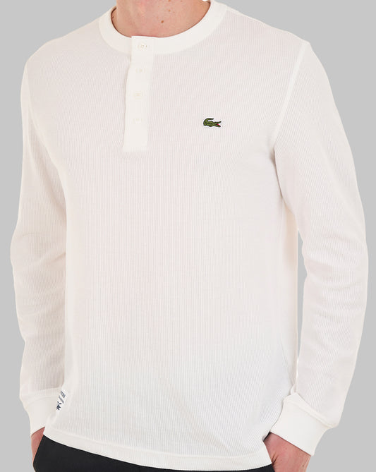 Lacoste Lacoste Waffle Knit Henley T-shirt Flour