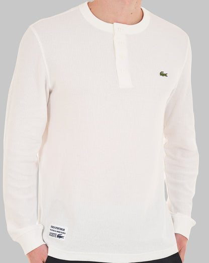 Lacoste Waffle Knit Henley T-shirt Flour