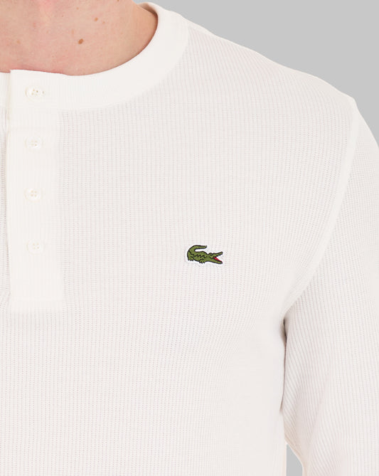 Lacoste Lacoste Waffle Knit Henley T-shirt Flour