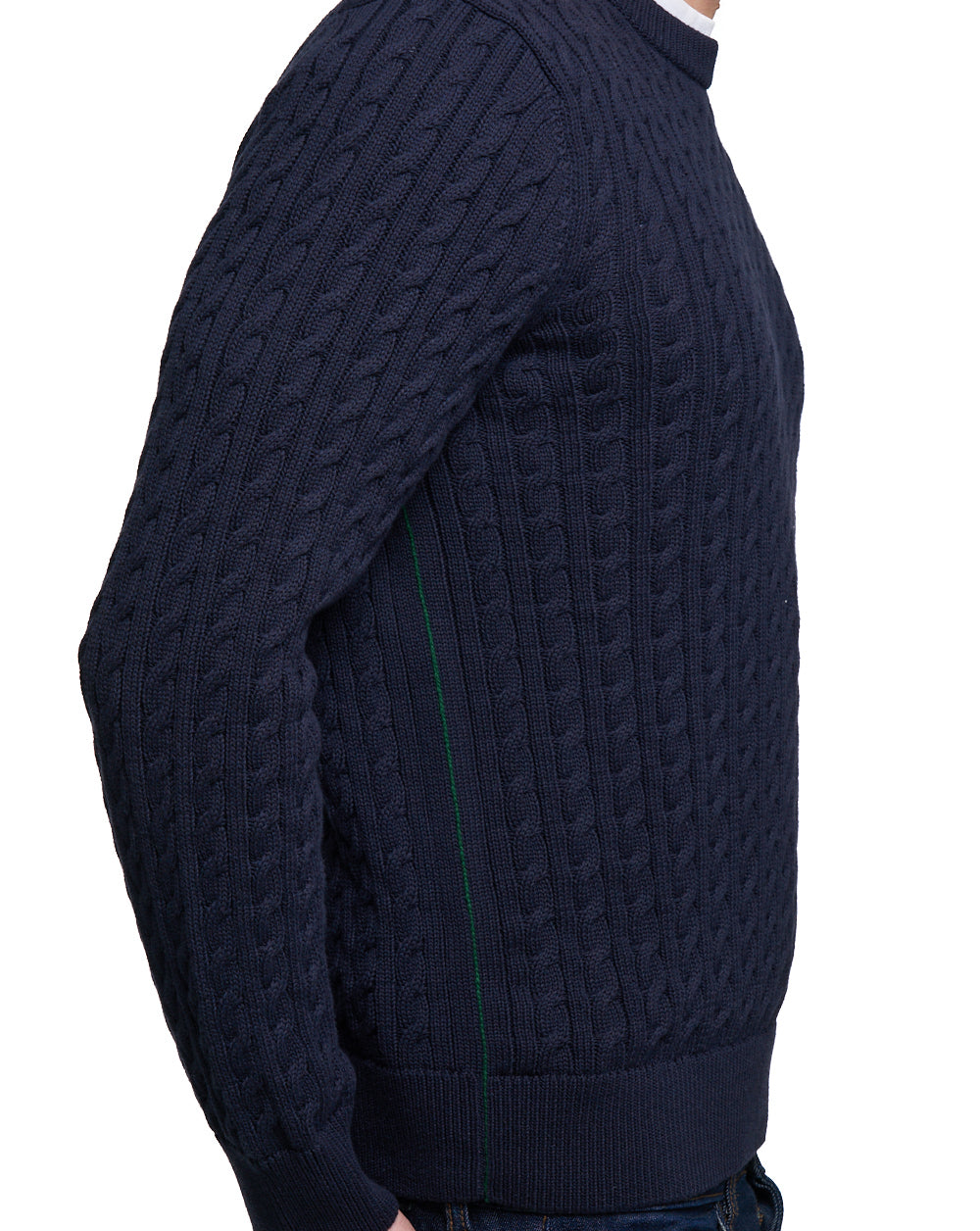 Lacoste Cable Knit Cotton Jumper Navy