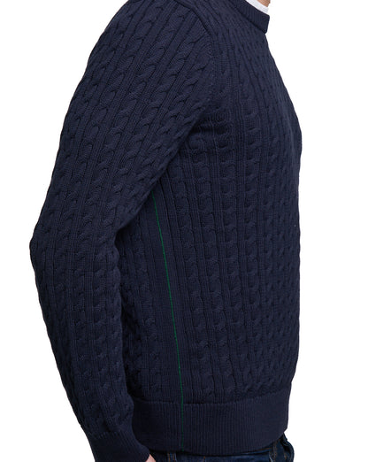 Lacoste Cable Knit Cotton Jumper Navy