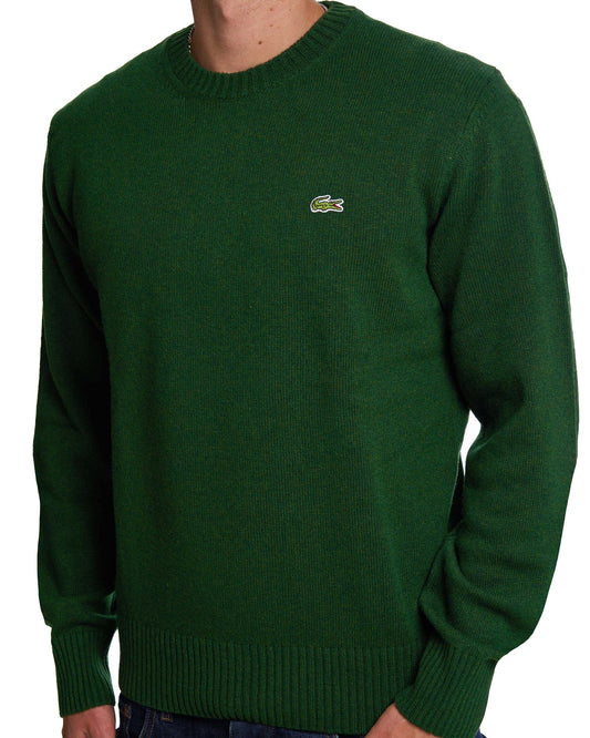 Lacoste Lacoste Knitted Wool Jumper Dark Green