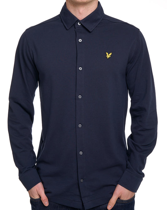Lyle And Scott Pique Jersey Shirt Dark Navy