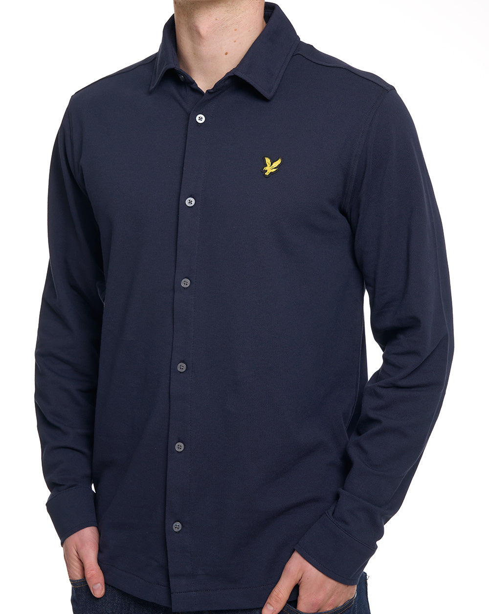 Lyle And Scott Pique Jersey Shirt Dark Navy