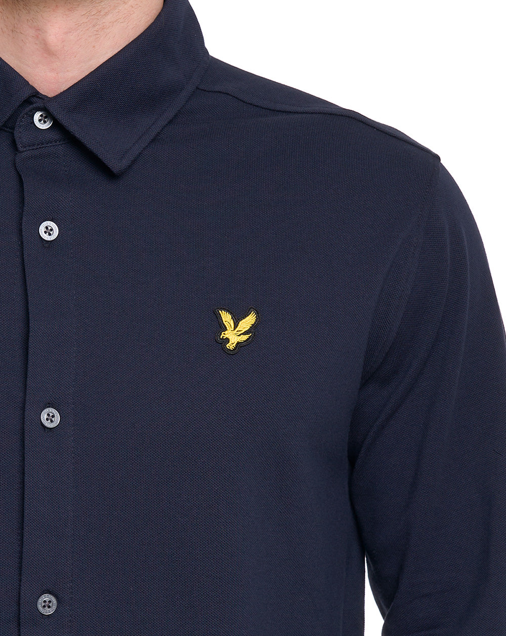 Lyle And Scott Pique Jersey Shirt Dark Navy