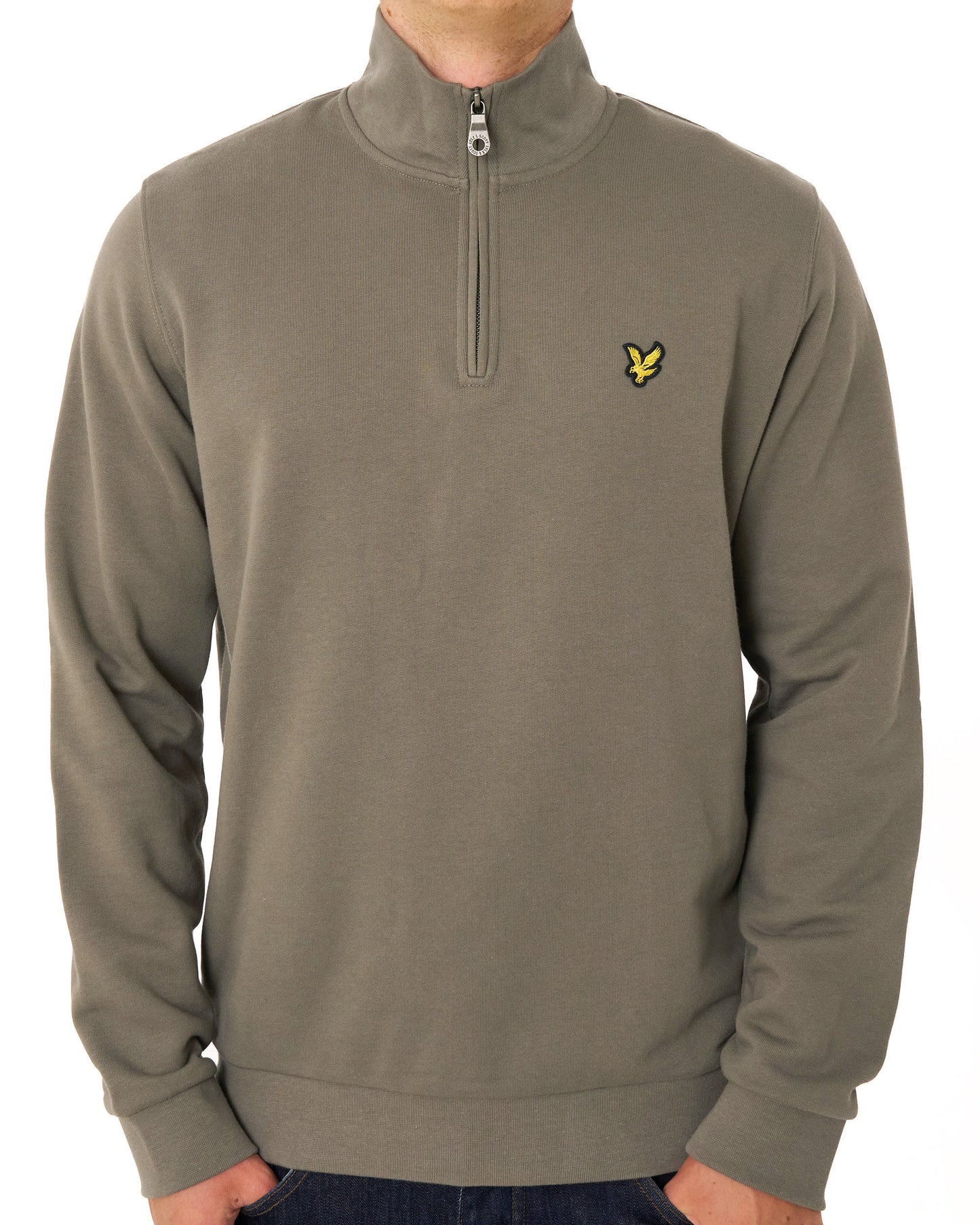 Lyle & Scott 1/4 Zip Sweatshirt Khaki Ash