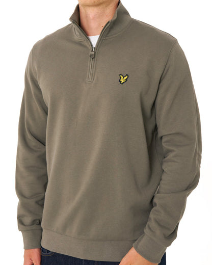 Lyle & Scott 1/4 Zip Sweatshirt Khaki Ash
