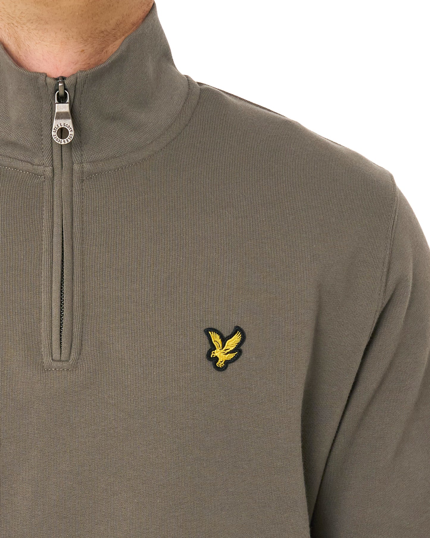 Lyle & Scott 1/4 Zip Sweatshirt Khaki Ash