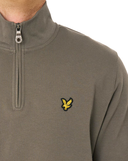 Lyle & Scott 1/4 Zip Sweatshirt Khaki Ash