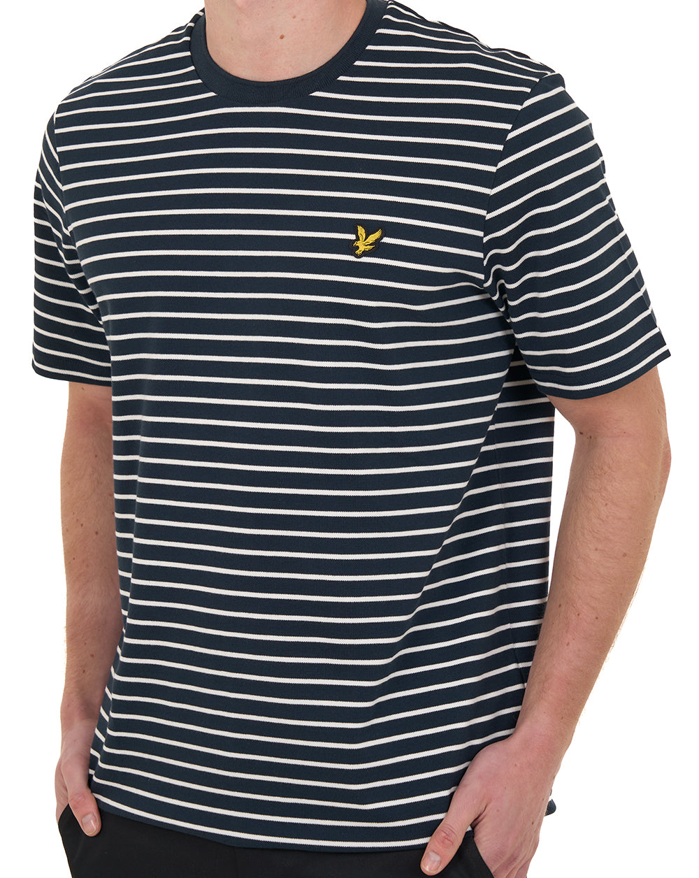 Lyle And Scott Pique Breton T Shirt Dark Navy/White
