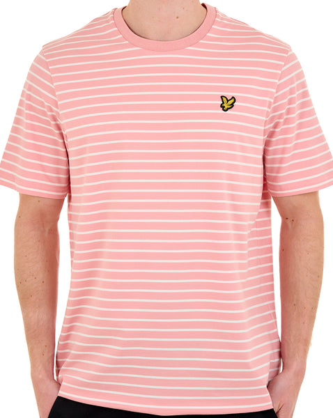 Lyle And Scott Pique Breton T Shirt Pink/White