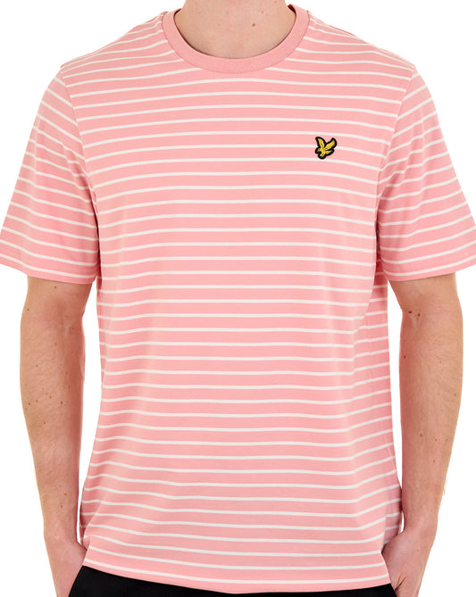 Lyle And Scott Pique Breton T Shirt Pink/White