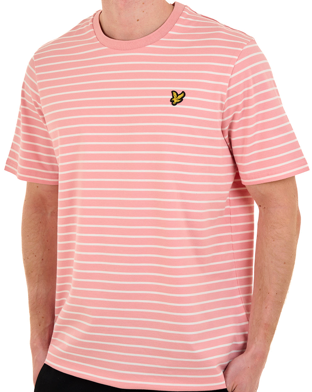 Lyle And Scott Pique Breton T Shirt Pink/White