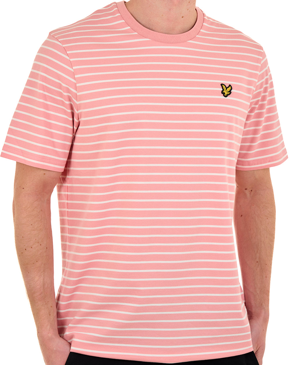 Lyle And Scott Pique Breton T Shirt Pink/White