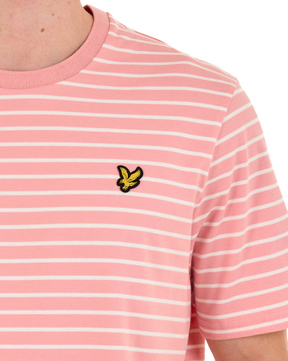 Lyle And Scott Pique Breton T Shirt Pink/White