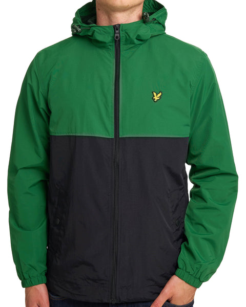 Lyle & Scott Colour Block Hooded Jacket Clover Green/Black