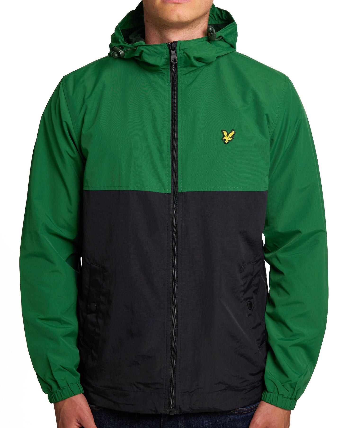 Lyle & Scott Colour Block Hooded Jacket Clover Green/Black