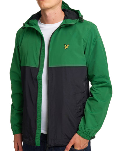 Lyle & Scott Colour Block Hooded Jacket Clover Green/Black
