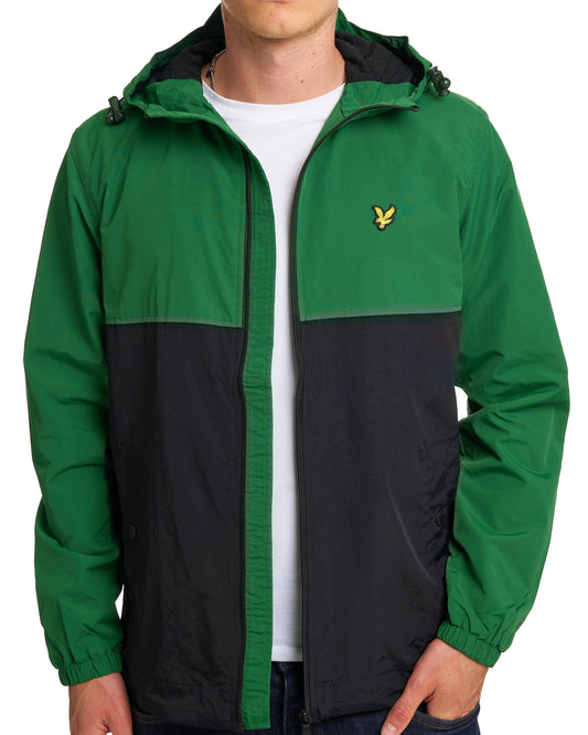 Lyle And Scott Lyle & Scott Colour Block Hooded Jacket Clover Green/Black