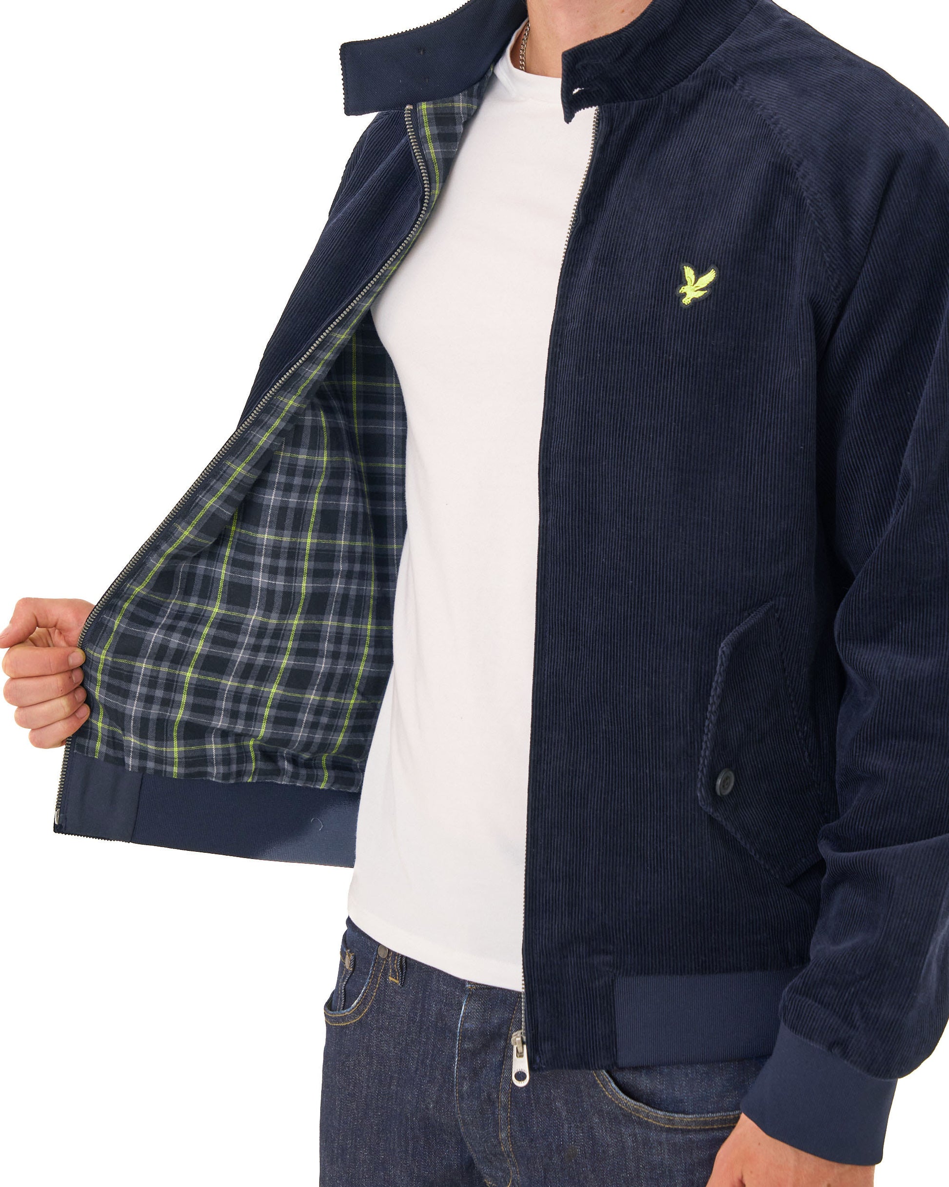 Lyle & Scott Corduroy Harrington Jacket Dark Navy